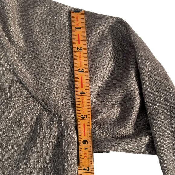 Loft - Womens - Open Front Silver/Gray Shimmer Long Sleeve  Cardigan - Size Med - Picture 13 of 13
